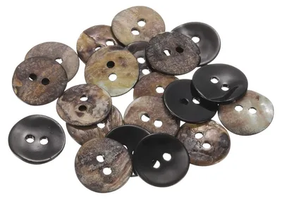 Muschelknöpfe 15 mm, 2 Löcher, Perlmutt, 20 Stück