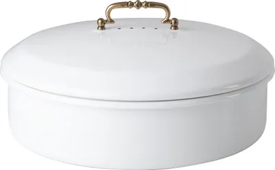 Obrázok produktu pre Riess Box na obed s vekom Ø36cm Mosadzná rukoväť Smalt Classic White