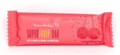 Produktbild von Mendula Superfruit Riegel Preiselbeer Sauerkirsche 40 g / glutenfrei / ohne Zuckerzusatz / vegan / roh