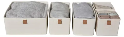 Immagine prodotto di Store It, set di 5 contenitori per cassetti - Beige - Contenitori divisori | Pieghevoli