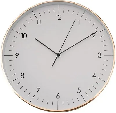 Obrázek produktu pro Moderní křemenné nástěnné hodiny, 31 cm, bílo-zlaté, tiché