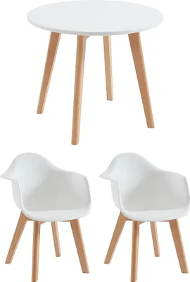 Produktbild von LOULOUNE Kindertischset + 2 POUPINETTE Stühle - Weiß