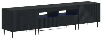 Immagine prodotto di Mobile TV a 3 ripiani, colore nero, realizzato in materiale composito di legno