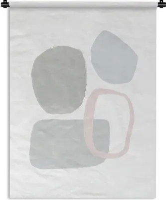 Produktbild von MuchoWow® Wandteppich Wandbehang Linienkunst - Abstrakt - Pastell 60x80 cm Tapisserie Dekoration Wandtuch - Decke - Wandtücher - Wohne