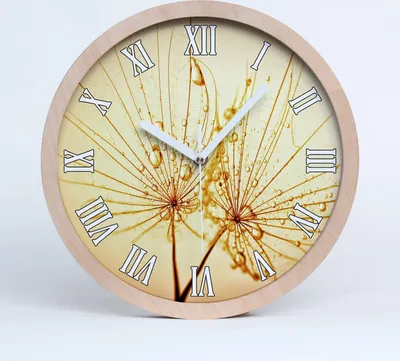 Produktbild von Holzuhr 25fi cm wanduhr - weiße Spitzen - Löwenzahn Samen