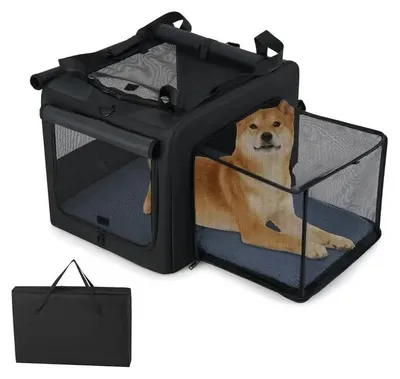 Produktbild von Faltbare Hundebox mit Netz-Innenkorb