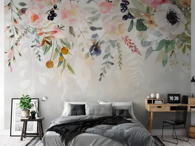 Produktbild von Vlies Fototapete Blumen 350x256 cm Tapeten Wandtapete XXL Natur Botanik Pflanzenmotiv bunt b-C-0934-a-a