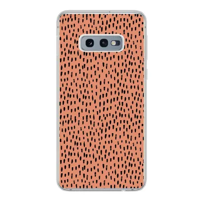 Produktbild von MuchoWow® Handyhülle Schutzhülle Hülle für Samsung Galaxy S10e Polka dots - Schwarz - Orange Silikon Softcase Handy Hülle - Handy