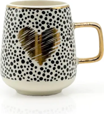 Produktbild von Espressotasse gold "Herz gestrichelt"