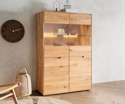 Produktbild von Highboard 100x149cm "Kent" Wildeiche massiv