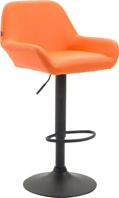Produktbild von CLP Barhocker Braga Kunstleder drehbar und höhenverstellbar orange Gestell Farbe schwarz
