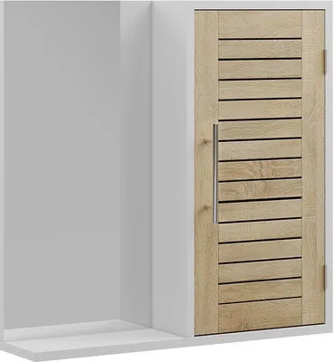 Produktbild von Badspiegelschrank Vicco Looma Weiß/Eiche 60 x 60 cm mit 3 Fächern, Model 57486