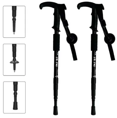 Immagine prodotto di 2 bastoncini da trekking - bastoncini da passeggio telescopici - altezza regolabile da 52 a 110 cm - antiscivolo - impugnatura ergonomica - bastoncini da trekking per escursioni