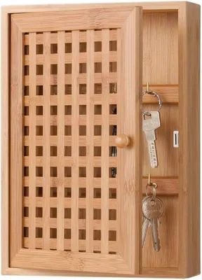 Image de Boîte à clés - En bambou - Dimensions : 19 x 6 x 27 cm