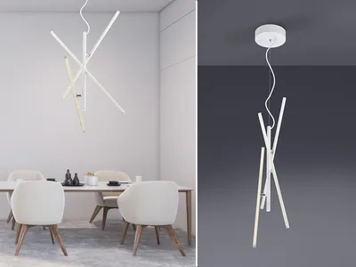 Produktbild von LED Pendelleuchte TIRIAC 3 flammig Metall Weiß, Stufen Dimmer - 60cm
