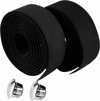 Produktbild von 2pcs Radfahren Straße Fahrrad Fahrrad Lenker Grip Wrap Tape 2 Bar Plugs (schwarz + weiß)