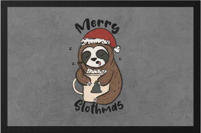 Produktbild von Merry Slothmas Fußmatte Weihnachten Merry Christmas Weihnachtsabend Zimt Heilig Abend Winter Weihnachtszeit
