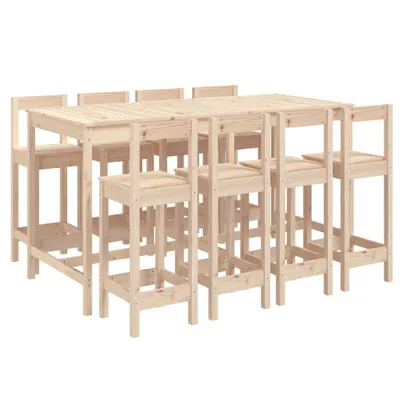 Produktbild von vidaXL 9-tlg. Gartenbar-Set Massivholz Kiefer