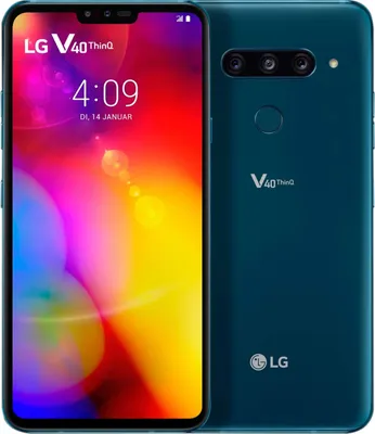 Produktbild von LG V40 ThinQ LMV405EBW, 16,3 cm (6.4"), 6 GB, 128 GB, 12 MP, Android 8.1, Blau