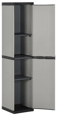 Obrázok produktu pre vidaXL Záhradná skriňa s 3 policami sivá a čierna 34x40x168 cm