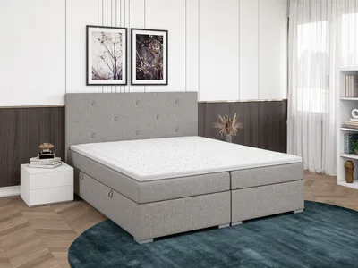 Produktbild von FEDVE Boxspringbett Schlafzimmerbett SYCYLIA mit 2 Bettkästen, Doppelbett mit Bonell-Matratze und Topper 140x200