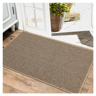 Produktbild von Fußmatte für Innen, rutschfeste Schmutzfangmatte, waschbar, 60x89 cm, Taupe