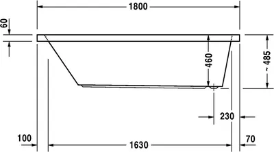 Produktbild von Duravit Badewanne Starck 180 x 90 x 48,5 cm Einbauversion, 1 RS, weiß, 700050000000000