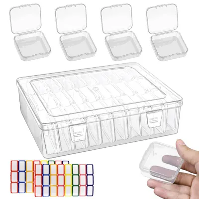 Aufbewahrungsbox mit 30 kleinen Plastikdosen 5,5×5,5×2 cm