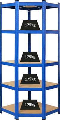 Produktbild von Eckregal Ragnar | HxBxT 180x70x40 cm | Fachlast 175kg | Blau