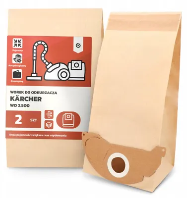 Produktbild von 2x Kärcher WD 2.500 Staubsaugerbeutel Papier 2-lagig