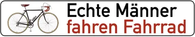Produktbild von Echte Männer fahren Fahrrad, Straßenschild - Magnet, Blech 16 x 3,5 cm, STR-M 008