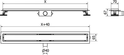Obrázok produktu pre Mexen Flat M13 odtokový žľab 2 v 1 150 cm, zlatá - 1510150