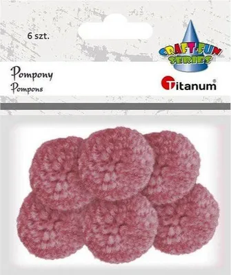 Zdjęcie produktu dla Pompony włóczkowe różowe 30mm 6szt Titanum