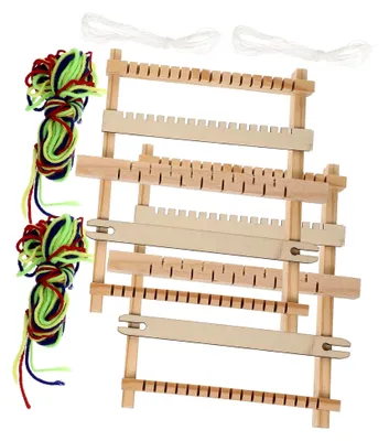 Produktbild von 2 Stück Holzwebstuhl DIY Handwebstuhl aus Holz für kreative Bastelprojekte