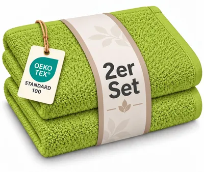 Immagine prodotto di 2 salviette in spugna 500 g/m² 30 x 30 cm verde mela