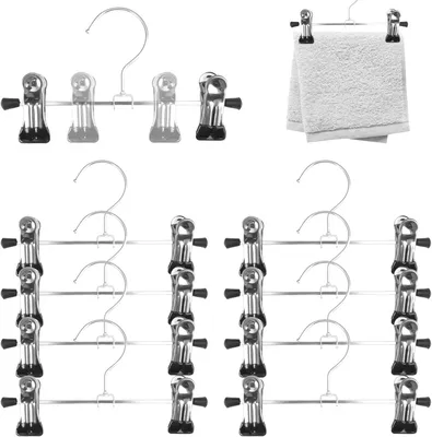 Produktbild von Metallische Klemmbügel – Set mit 10 Stück – Multifunktionale Kleiderbügel aus Metall