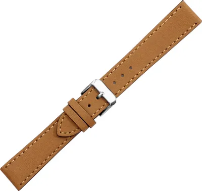 Produktbild von Herzog Vegan Klassik Uhrenarmband Apfelfaser braun Verlauf glatt , Schließe:Silbern, Anstoß:20 mm