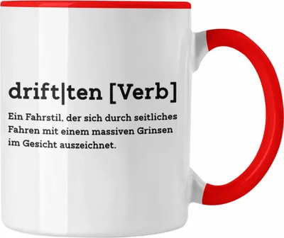 Produktbild von Trendation - Drifting Auto Tuner Tasse Geschenk für Racing-Fans Drift-Enthusiasten (Rot)