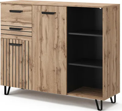 Zdjęcie produktu dla Komoda Vicco Amber Brązowy 38 x 100 cm z 2 szufladami i 2 drzwiczkami, Model 47686