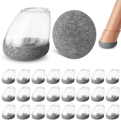 Immagine prodotto di Omgoods - Set di 24 protezioni per gambe di sedie in silicone morbido con feltro