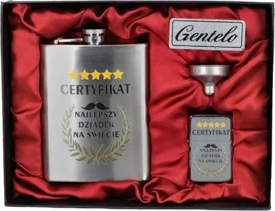 Produktbild von Flachmann + Feuerzeug Geschenkset „Weltbester Opa“