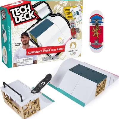 Obrázek produktu pro Tech Deck fingerboard set Aurelien's Ramp + barevný sběratelský skateboard Paris 2024