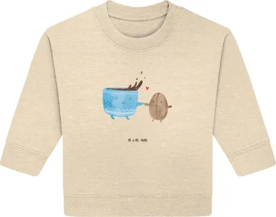 Produktbild von Mr. & Mrs. Panda Organic Baby Pullover Kaffee Bohne 12. - 18. Monat - Natural Raw - Geschenk, Genuss, Kaffeebohne, Bullover, Zufriedenheit, Lustige Sprüche, Glück