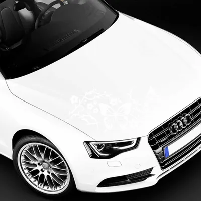 Produktbild von Aufkleber - Autoaufkleber "Butterfly Rankelement" 40cm x 18cm Weiß - Tuning Carystyling Heckscheibe Auto