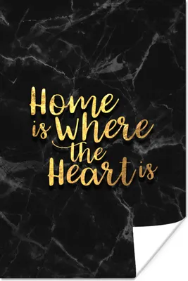Produktbild von MuchoWow® Poster Zitat - Zuhause - Marmor - Gold 20x30 cm - Papierdruck