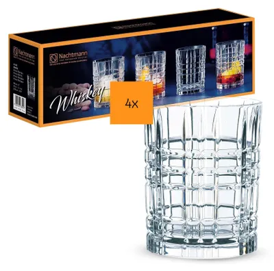 Produktbild von Nachtmann Whisky Gläser Set 345 ml, 4 Stück, Square, 101050, Whiskygläser aus Kr