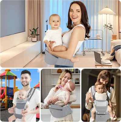 Produktbild von Famanu Babytrage ergonomisch für 0-36 Monate - verstellbare Sitzfläche - 6 Tragepositionen - schwarz