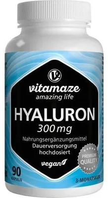 Produktbild von Vitamaze HYALURONSÄURE 300 mg hochdosiert vegan Kapseln 90 St PZN 13947391