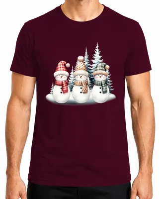 Immagine prodotto di Maglietta da uomo Snowmen - Christmas Gift, Borgogna, M