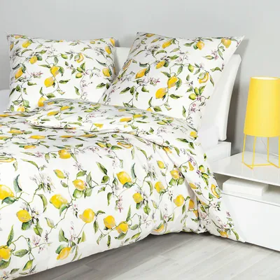 Produktbild von Janine Design Mako-Satin Bettwäsche-Garnitur modern art S 42104 Farbe zitronengelb Größe 135x200 + 80x80cm